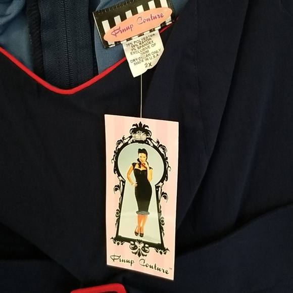 Pinup Couture Jessica Wiggle Dress Navy 2x NWT - Picture 6 of 7